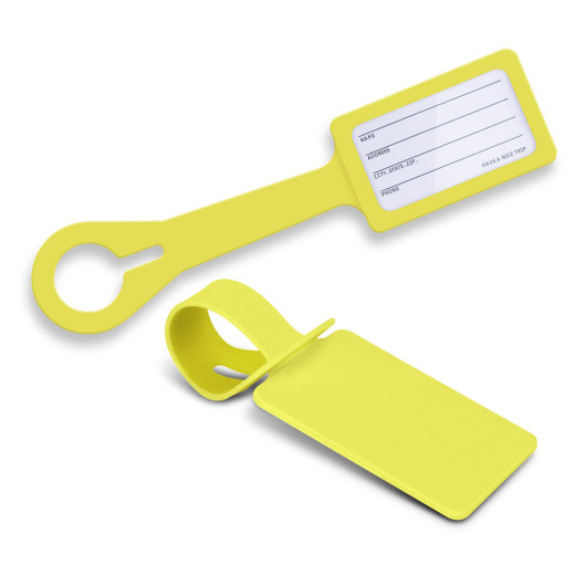 Yellow Silicone Luggage Tags